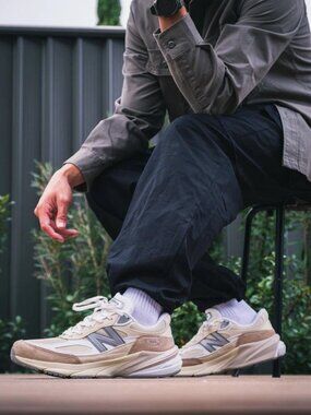 New Balance 990v6 MiUSA Cream Beige Suede Mesh Sneakers Size 7 Made in USA